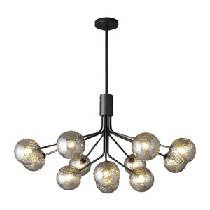 โคมไฟระย้าทองแดงสไตล์วินเทจแบบฝรั่งเศส โคมไฟหรูหราสำหรับห้องนั่งเล่นและห้องรับประทานอาหาร โคมไฟแก้วเมจิกบีนแบบอเมริกัน - Product Image 1