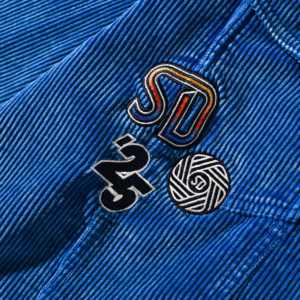 SUCRAM <strong>FFA</strong> Khaji Japanese Style Corduroy Motorcycle Association <strong>Jacket</strong> 100% Cotton Vintage Blue Embroidered Winter Stand Loose - Product Image 3