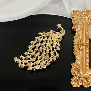 Abartılı büyük kristal kuş yaka iğneler kadınlar için renk Rhinestones tavuskuşu broş <span class=keywords><strong>Pin</strong></span> düğün - Product Image 5