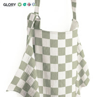Couverture d'allaitement personnalisée OEM en coton biologique doux, crêpe 105x70cm, mousseline, pour les mamans allaitantes