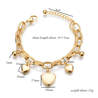 Pulsera de Acero Inoxidable con Barra de Nombre Personalizada y Corazón, Regalo Doble Personalizado para Mujeres y Hombres, UIONEN 1937, Chapado en Oro/Plata Clásico