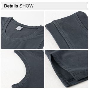 男性用タンクトップス100% コットン酸洗浄ヴィンテージ - Product Image 4