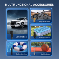 Compresseur d'air électrique portable sans fil ABS pour pneus de voiture, mini-gonfleur avec affichage numérique, lumière d'urgence et moniteur de pression des pneus