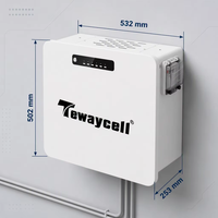 Batterie LiFePO4 murale DC48V 200Ah 10kWh pour stockage d'énergie solaire domestique, cellule lithium-ion, alimentation de secours hors réseau pour la maison