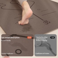 Tapis de yoga en caoutchouc coloré en PU à base de coque de noix de coco, professionnel, antidérapant, absorbant les chocs, silencieux, haute densité, pour la maison, la danse et le fitness, 5 mm