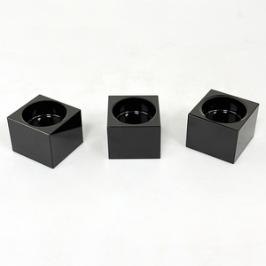 Portacandele Quadrato in Cristallo Nero per Decorazione Casa MH-0025P - Product Image 6