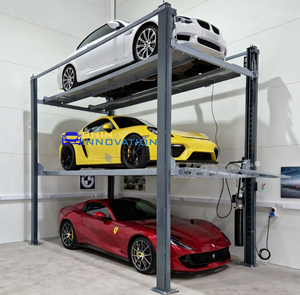 Pengangkat Mobil 4 Tiang Triple Stacker Hidrolik Bersertifikat CE, Pengangkat Mobil 3 Tingkat, Peralatan Garasi, Sistem Parkir - Product Image 2