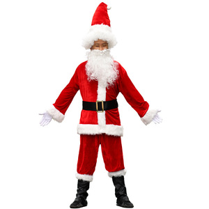 Costume de Père Noël 6 pièces pour homme adulte, tenue de performance pour fête de Noël - Product Image 1