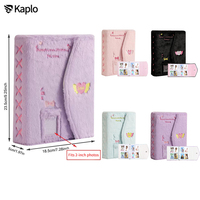 Protège-album photo Kpop en peluche A5 à 6 anneaux, magnétique, brodé, mignon et moelleux, pour cartes à collectionner