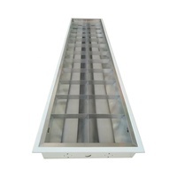 Échantillon Gratuit : Luminaire LED 2x40W 6000K Moderne à Double Tube G13, Grille 1200x300mm, Plafonnier à Louvres pour Installation en Surface