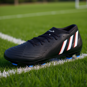 Adidas Predator Edge.2 Fg Chaussures de football unisexes Noir Blanc Rouge Tige synthétique à lacets Légères Antidérapantes Printemps - Product Image 2