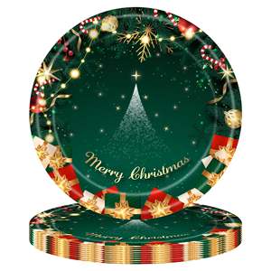 Modern <strong>Christmas</strong> Themed Party Decoration Set Disposable Tablecloths/<strong>Paper</strong> <strong>Cups</strong>/Plates+Scarves | Festive Holiday Party Supplies - Product Image 4