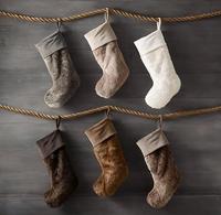 Nouvel an bas de noël sac de bonbons Faux chaussettes en peluche arbre de noël suspendu ornement décoration de la maison Santa cadeau