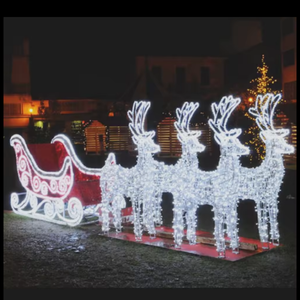 Reno navideño LED para exteriores con trineo, resistente al agua IP44 IP65, para decoración de calles y jardines. - Product Image 2