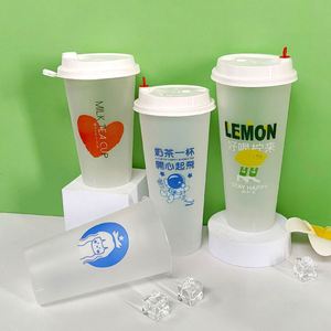 Gobelets en plastique personnalisés de 90 mm, vente en gros, en PP rigide injecté, pour jus, café froid, lait, boba, bubble tea, jetables - Product Image 3