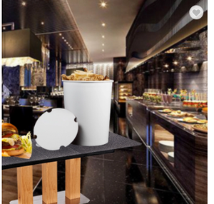 Emballage alimentaire réutilisable, pièces, personnalisé, pour soupe au pop-corn, crème glacée, <span class=keywords><strong>poulet</strong></span> frit, seau en papier blanc avec couvercle, vente en gros - Product Image 4