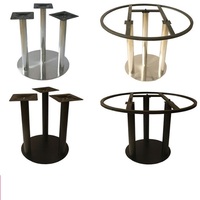 Base de table pliante en acier inoxydable, boîtier en Aluminium, avec maille chromée, pour dessus en verre