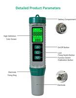 Testeur de qualité de l'eau numérique professionnel CL TDS PH, mesureur de PH/TDS/température pour piscines, eau potable, aquariums