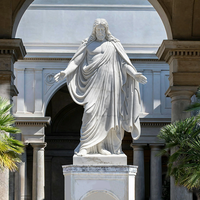 Statue de Jésus grandeur nature sculptée à la main en marbre blanc, décoration moderne pour église, sculpture en pierre