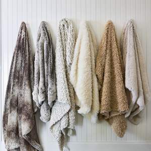 Vente en gros de couverture pour canapé-lit super douce, confortable, épaisse et chaude, fausse frisée, en peluche, en fourrure d'agneau Sherpa - Product Image 5