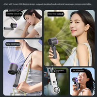 Ventilateur portable pliable à suspendre au cou, avec affichage numérique, grande puissance 4000 mAh, refroidissement par glace, nouvelle version Anfuyou.