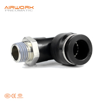Raccord pneumatique coudé à 90 degrés en plastique forgé, surface lisse, filetage mâle BSP NPT 6mm 10mm 3/8, connecteur rapide