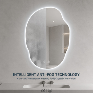 Joystar Customized Size Irregular Dimmable LED Bathroom <strong>Mirror</strong> Eco-Friendly Frameless 50*70cm 12W 6000K Aluminum <strong>Mirror</strong> Light - Product Image 3