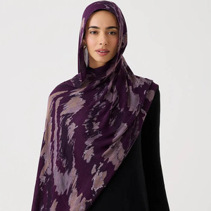 2025 Newest Comfortable Non-Slip Printed <b>Modal</b> <b>Hijab</b> Stylish for Work School Everyday Fashion Tropical Pattern for Muslims - Product Image 1