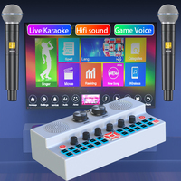 SY7 nouveau mélangeur de carte son, auto-réglage karaoké on off, mélangeur professionnel avec haut-parleur BT, Podcast, Microphone, mélangeur de carte son