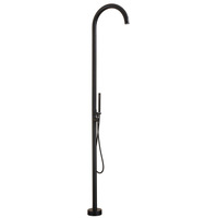 Colonne de douche extérieure en acier inoxydable brossé, double poignée, céramique, pour villa, cour, bord de piscine, verticale, certifiée CE SASO UPC