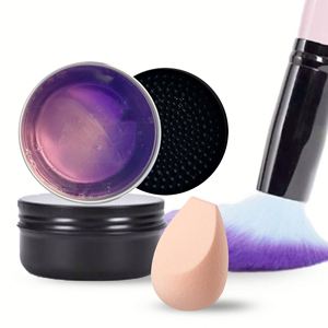 Jabón de Limpieza de Brochas de Maquillaje Vegano Sólido Profesional de Marca Privada Personalizada con Exfoliante de Silicona, MOQ Bajo - Product Image 1