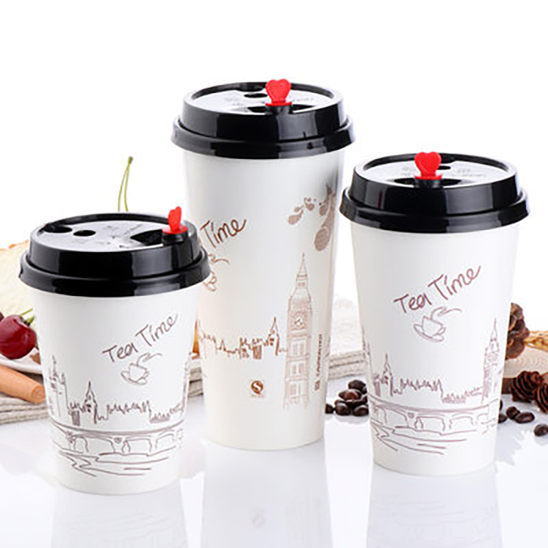 Promotional Custom Printed logo Large Capacity Disposable Packaging Coffee Paper Cup