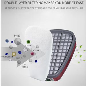 Masker Gas Respirator setengah wajah, pelindung wajah silikon dapat dicuci untuk helm las - Product Image 6