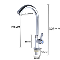 Robinet de cuisine à eau froide avec bec flexible et rotation universelle à 360° °   Support pivotant pour évier à légumes