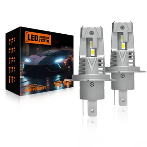 Farol de carro H4 HB2 com feixe duplo, lâmpada de refrigeração rápida de 80 watts, super brilhante 10000LM, ideal para uso em carros