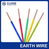 Cable eléctrico de puesta a tierra para el hogar, conductor de cobre sólido, funda de PVC, estándar de calidad, cable