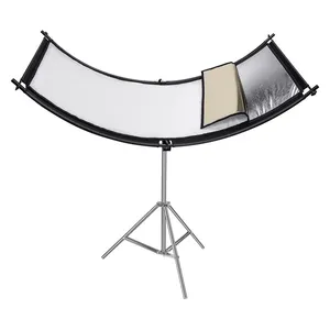 Papan reflektor Studio foto lengkung berbentuk U, papan reflektif 4 In 1 warna emas perak Putih Hitam