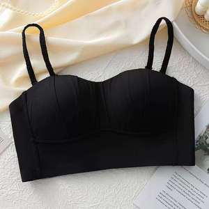 Nouveau Soutien-Gorge sans Bretelles Sans Couture pour <span class=keywords><strong>Femmes</strong></span>, Poitrine Menue, Rembourrage Pigeonnant, Anti-Affaissement, Sans Armature, Respirant - Product Image 4
