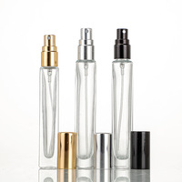 Botol Parfum Mini Portabel Kaca Transparan 5ml 10ml Custom Grosir, Botol Kosmetik Kosong, Botol Sampel Kaca Tipis, Wadah Kayu/Perak