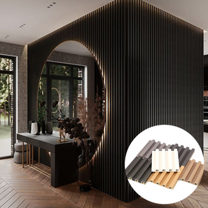 Revestimiento de Panel de pared de tira y estriado compuesto de plástico de madera decorativa para interiores/tablero de Panel de gran pared de listón Interior WPC - Product Image 5
