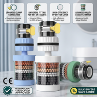 Purificateur d'eau de cuisine, filtre à charbon actif 6 couches, protection contre l'eau de pluie, adaptateur de robinet, plastique, écologique
