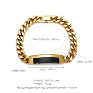 Pulsera Personalizada para Hombre, de Lujo, Resistente al Deslustre, Chapada en Oro de 14k y 18k, de Acero Inoxidable 316l - Product Image 5