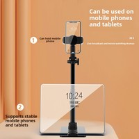 Support de bureau universel rétractable et réglable en hauteur en alliage d'aluminium pour téléphone et tablette, mains libres, forte stabilité, pour diffusion en direct