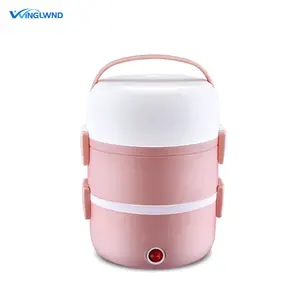 Plastic portable food warmer mini heatable Rice Cooking electric lunch box