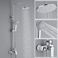 Système de douche carré moderne en chrome avec fonction pluie, mitigeur mural pour baignoire, robinet de salle de bain chaud/froid pour hôtels et appartements