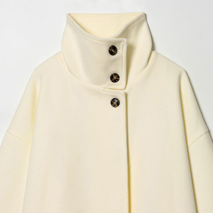 ZATRHMBM Cappotto da <span class=keywords><strong>Donna</strong></span> <span class=keywords><strong>Primavera</strong></span>-Autunno 2025, Nuovo Modello alla Moda con Collo Alto, Cappotto Lungo Retrò a Maniche Lunghe, Casual e Comodo - Product Image 3