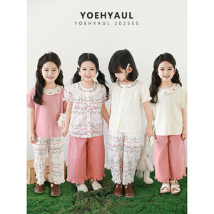 YOEHYAUL X5127 Set Floreale per Bambine Due Pezzi Abbigliamento Maglietta e Pantaloni Completi Estivi per Bambine - Product Image 2