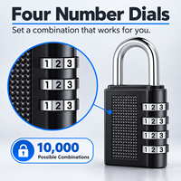 Cadenas de Sécurité Anti-Intempéries à Code 4 Chiffres, Cadenas à Combinaison en Alliage de Zinc