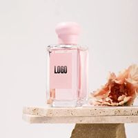 Flacon de parfum vide en verre élégant de luxe, carré, premium, 30 ml, 50 ml, 100 ml, avec boîte et impression sérigraphique