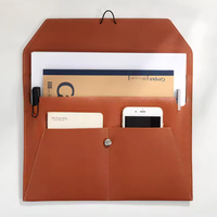 Portadocumentos de Cuero Portátil con Hebilla de Cuerda, Bolsa para Archivos de Negocios, Carpeta A4 con Hebilla de Cuerda para la Escuela y la Oficina